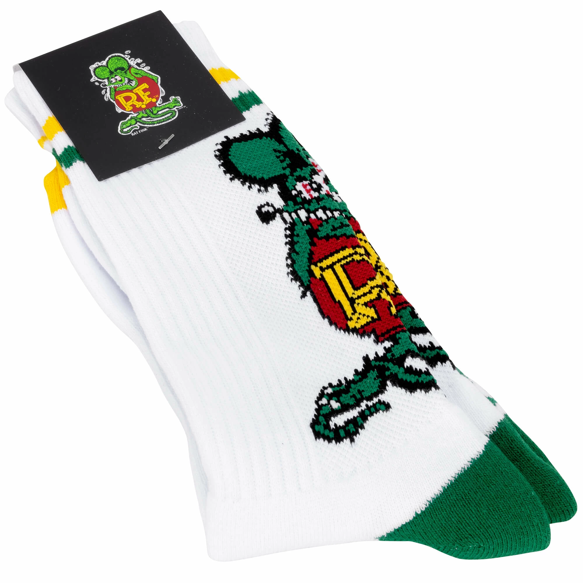 Mooneyes Rat Fink Standing Socks - White 3 Mooneyes Rat Fink Standing Socks - White - Image 3