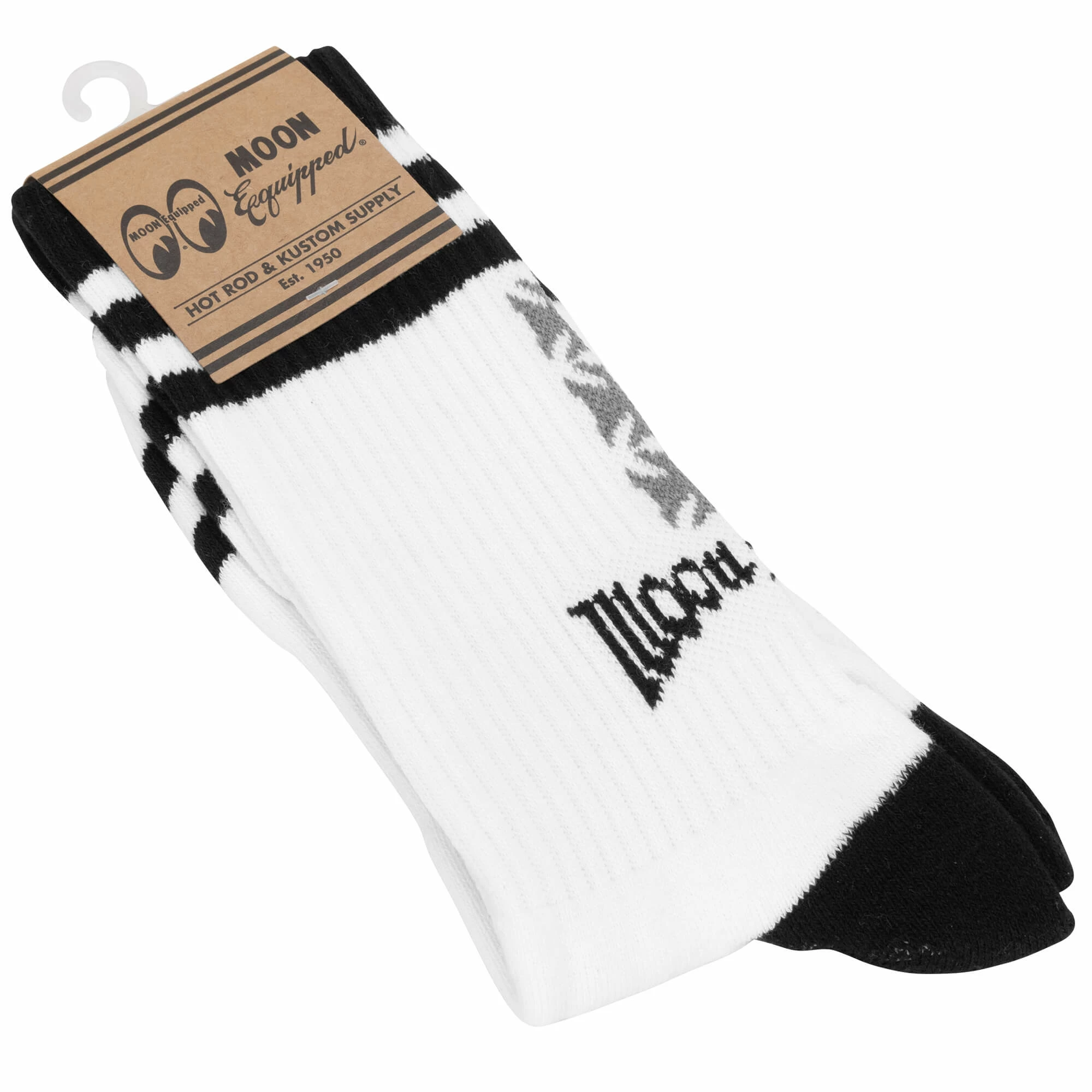 Mooneyes MOON Equipped 3 Iron Cross Reflector Socks - White 3 Mooneyes MOON Equipped 3 Iron Cross Reflector Socks - White - Image 3
