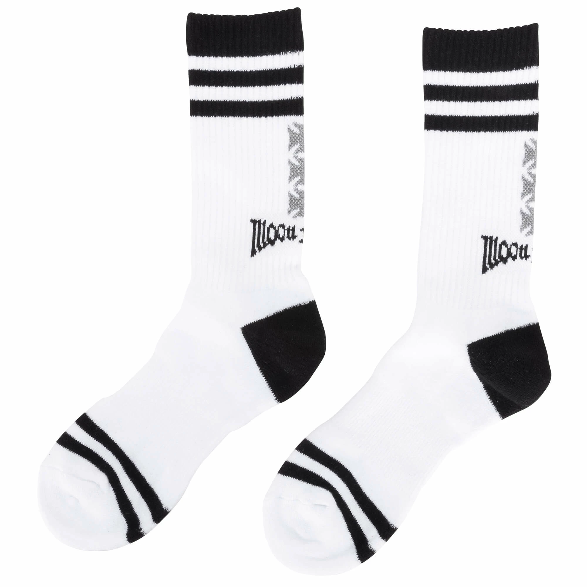 Mooneyes MOON Equipped 3 Iron Cross Reflector Socks - White 1 Mooneyes MOON Equipped 3 Iron Cross Reflector Socks - White