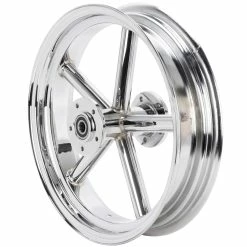 Led Sled Customs Round Spoke Invader 16 X 3.5 Dual Flange Rear Wheel - Chrome -Biltwell Shop 014991 LedSledCustoms RoundSpokeInvader16x3 5DualFlangeRearWheel Chrome 3