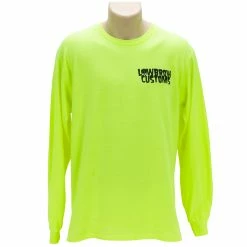 Lowbrow Customs Logo Safety Green High-Viz Longsleeve Shirt -Biltwell Shop 015133 Lowbrow Customs LowbrowCustomsLogoHigh VizLongsleeveShirt 1