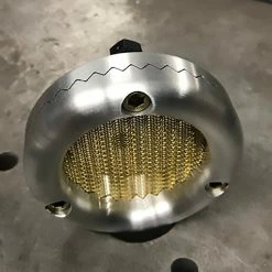 Old-Stf Cycle Aluminum KR Bee Blocker - Brass Screen - S&S Super E/G Carburetor Velocity Stack -Biltwell Shop 015189 Old Stf Cycle AluminumKRBeeBlocker BrassScreen S SSuperE GCarburetorVelocityStack 2