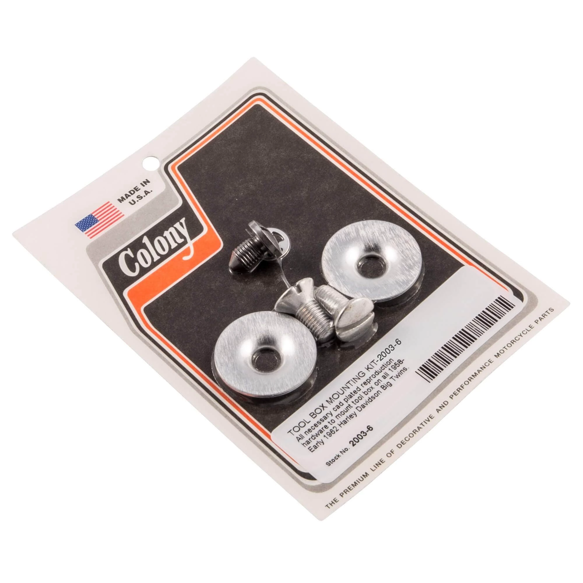 Colony #2003-6 Tool Box Mounting Kit Harley Davidson Big Twin 58-62 1 Colony #2003-6 Tool Box Mounting Kit Harley Davidson Big Twin 58-62