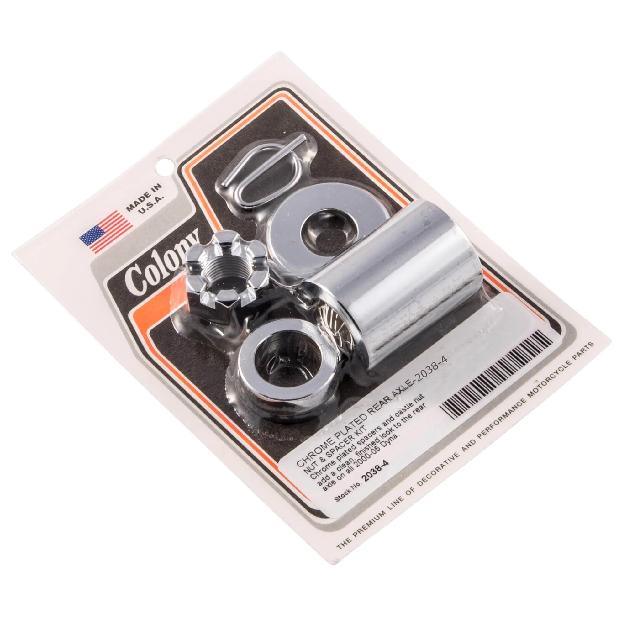 Colony #2038-4 Rear Axle Nut Spacer Kit Smooth Chrome Harley Dyna 2000-05 1 Colony #2038-4 Rear Axle Nut Spacer Kit Smooth Chrome Harley Dyna 2000-05