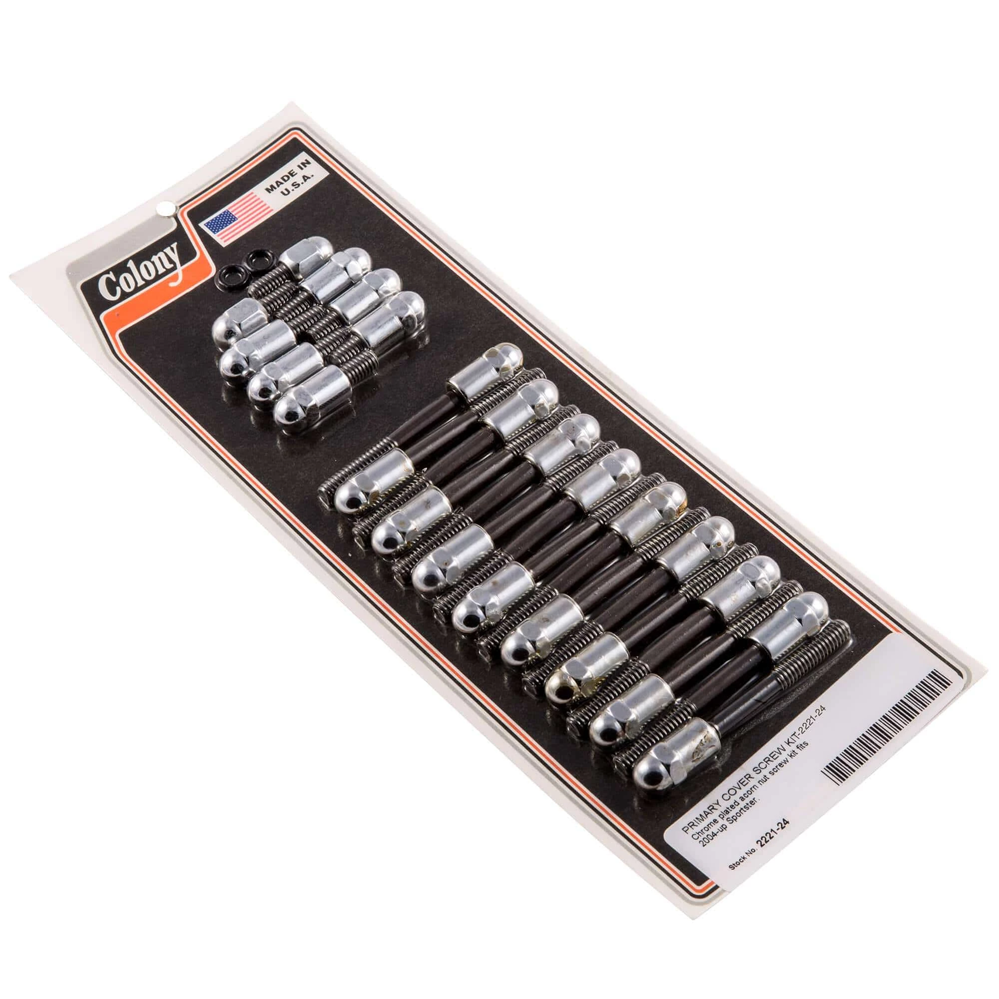 Colony #2221-24 Primary Cover Chrome Acorn Nut Screw Kit Harley Sportster 04-up 1 Colony #2221-24 Primary Cover Chrome Acorn Nut Screw Kit Harley Sportster 04-up