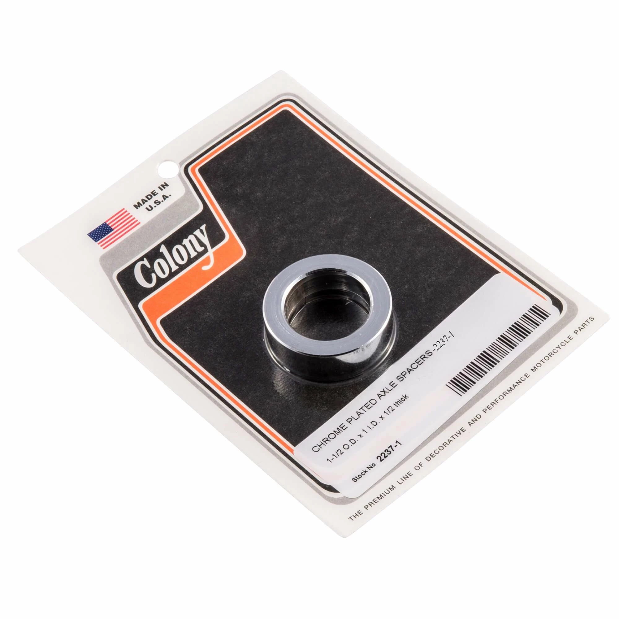 Colony #2237-1 Chrome 1 Inch ID Axle Spacer1/2 Inch Thick 1 Colony #2237-1 Chrome 1 Inch ID Axle Spacer1/2 Inch Thick