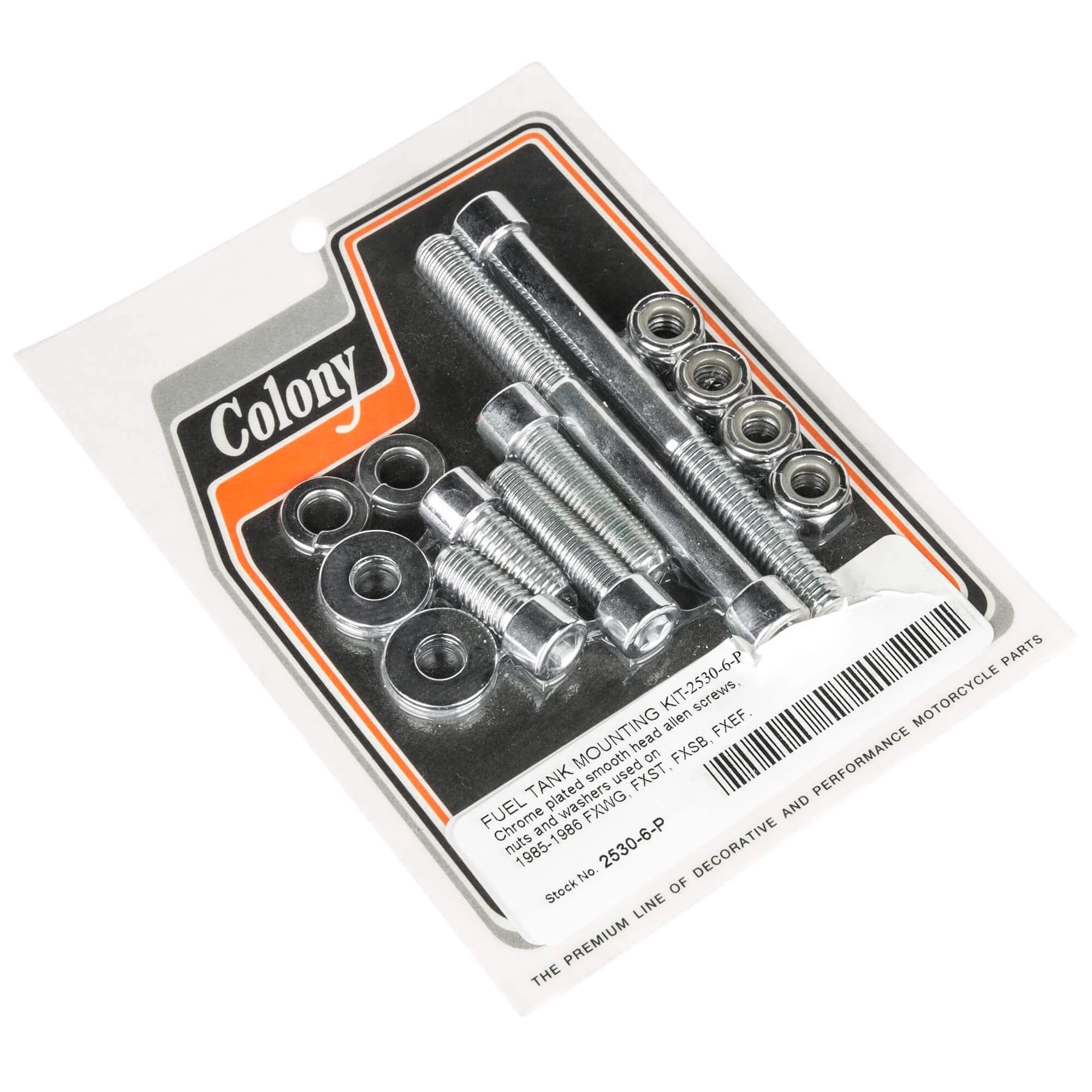Colony #2530-6-P Fuel Tank Mounting Kit Smooth Chrome Allen Harley FXWG FXST FXSB FXEF 85-86 1 Colony #2530-6-P Fuel Tank Mounting Kit Smooth Chrome Allen Harley FXWG FXST FXSB FXEF 85-86