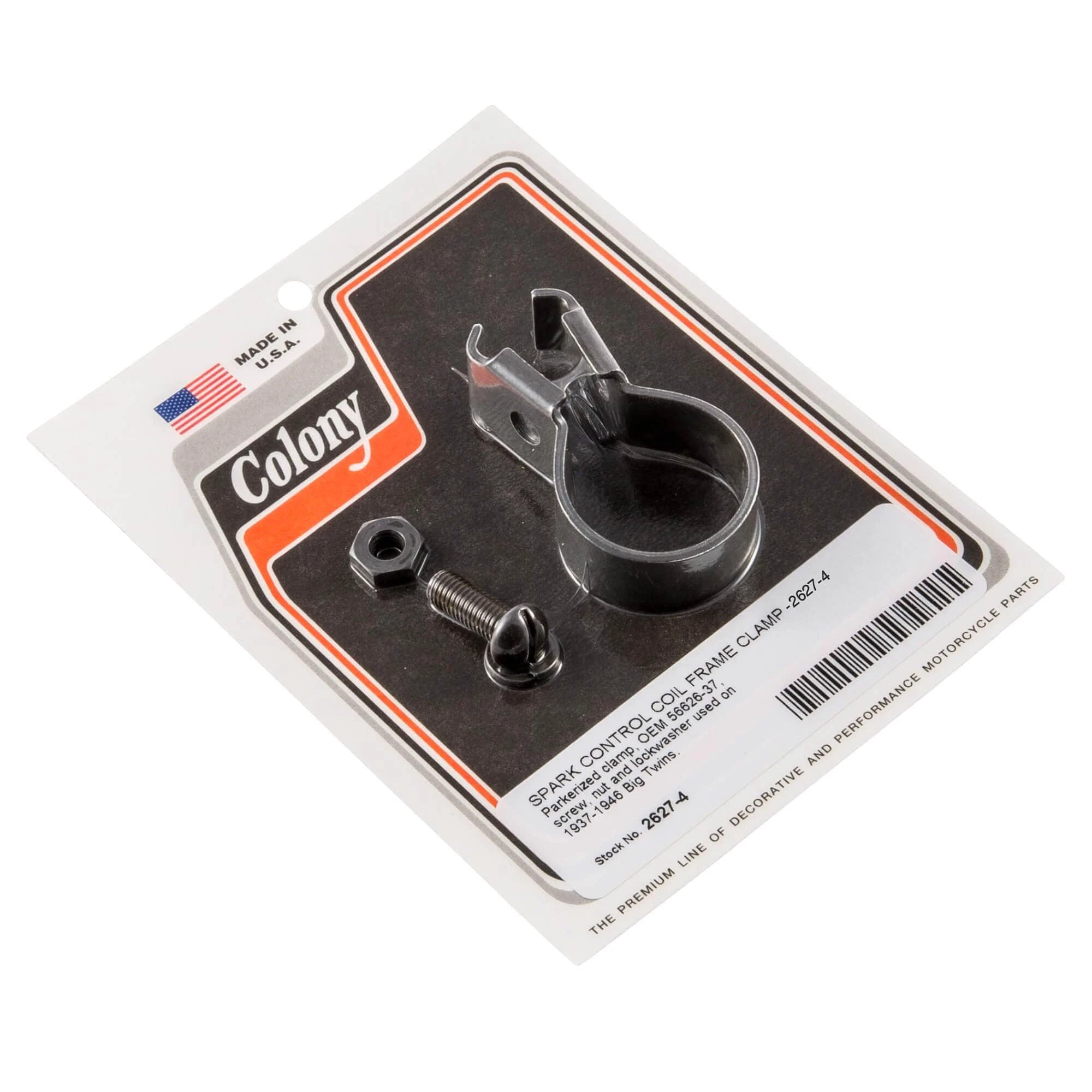 Colony #2627-4 Spark Control Coil Frame Clamp OEM 56626-37 Harley Big Twins 1937-46 1 Colony #2627-4 Spark Control Coil Frame Clamp OEM 56626-37 Harley Big Twins 1937-46