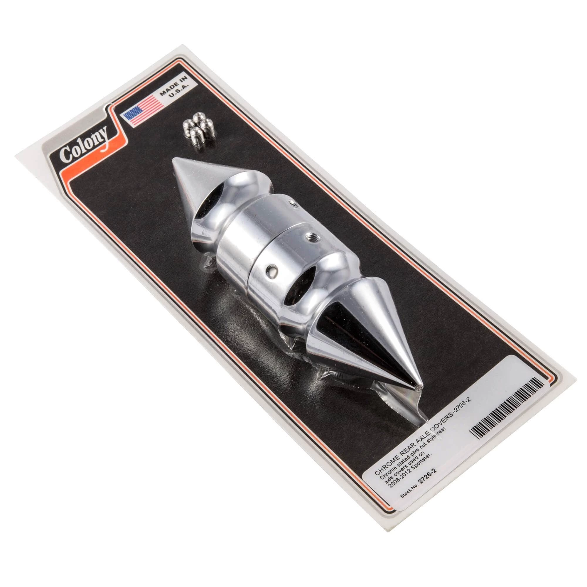 Colony #2726-2 Chrome Pike Nut Spike Rear Axle Covers Harley Sportster 2008-2012 1 Colony #2726-2 Chrome Pike Nut Spike Rear Axle Covers Harley Sportster 2008-2012