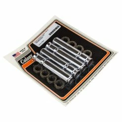 Colony #7133-8 Stock Chrome Plated Aluminum Pushrod Covers Fits 1936-1939 H-D Knucklehead