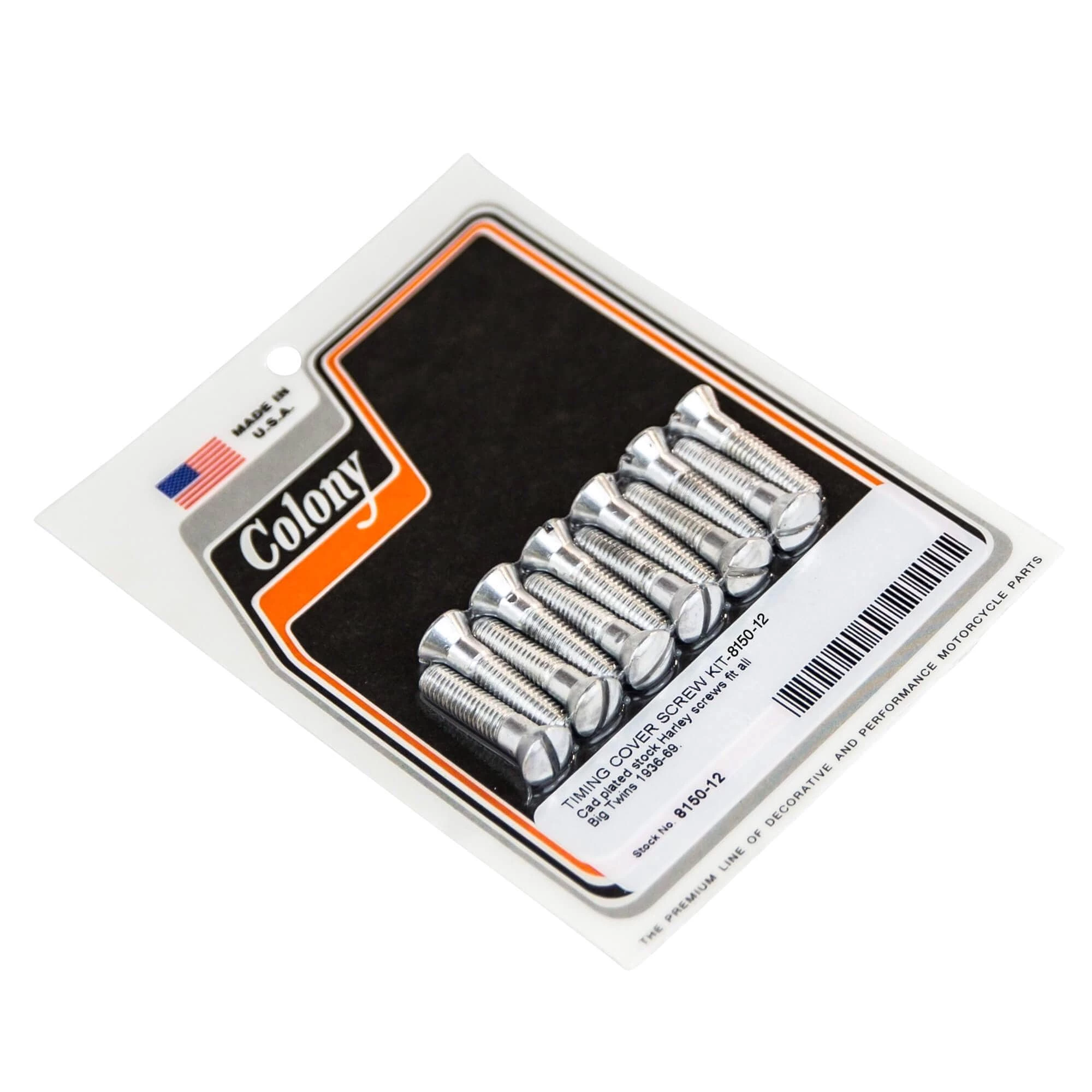 Colony #8150-12 Timing Cover Screw Kit CAD Plated Fits 1936-69 Harley Davidson Big Twins 1 Colony #8150-12 Timing Cover Screw Kit CAD Plated Fits 1936-69 Harley Davidson Big Twins
