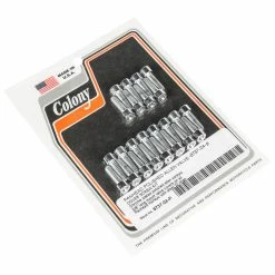 Colony #8737-24-P Valve Cover Smooth Chrome Allen Screw Kit Harley Panhead D Rings