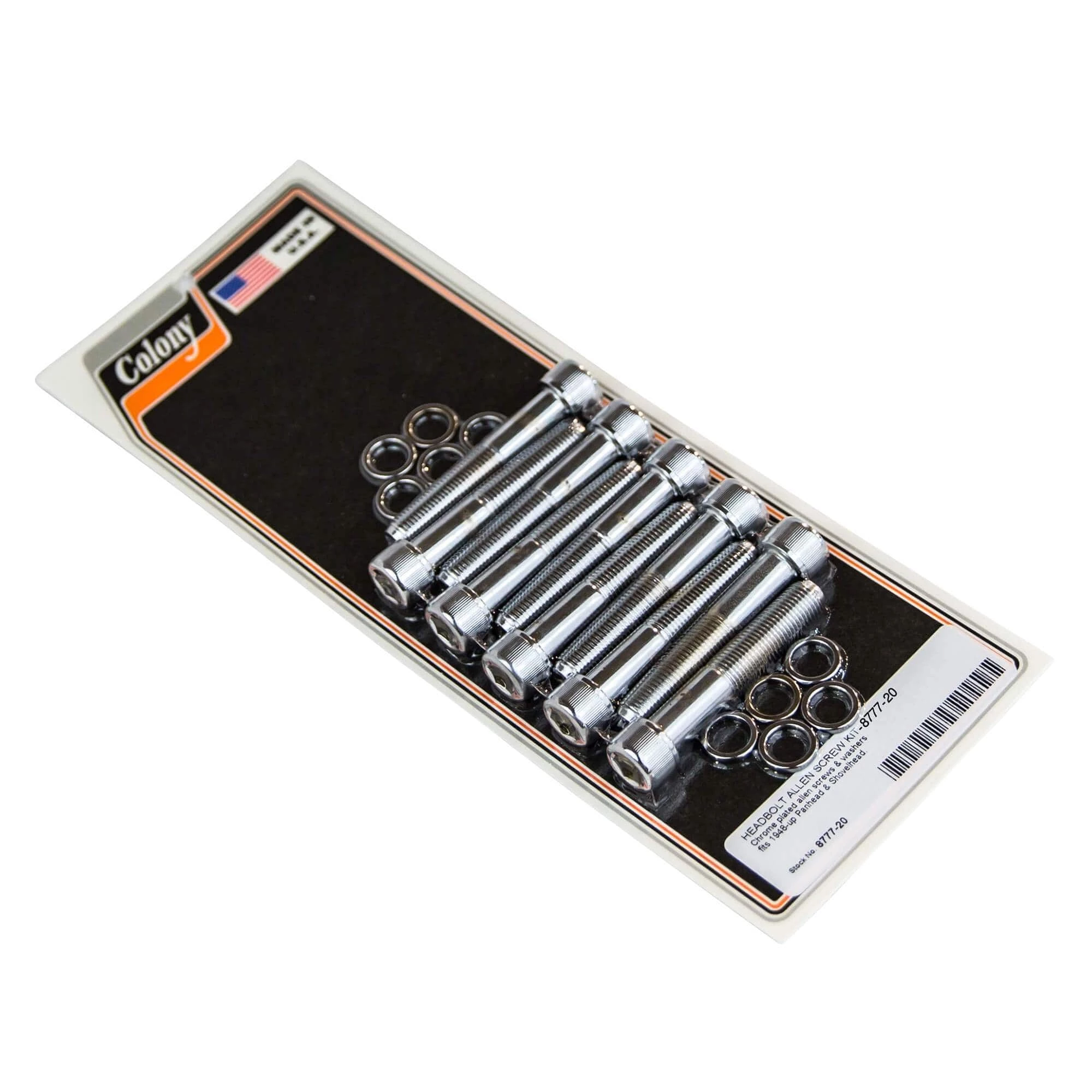 Colony #8777-20 Chrome Plated Head Bolt Allen Screw Kit Fits 1948-up H-D Panhead & Shovelhead 1 Colony #8777-20 Chrome Plated Head Bolt Allen Screw Kit Fits 1948-up H-D Panhead & Shovelhead