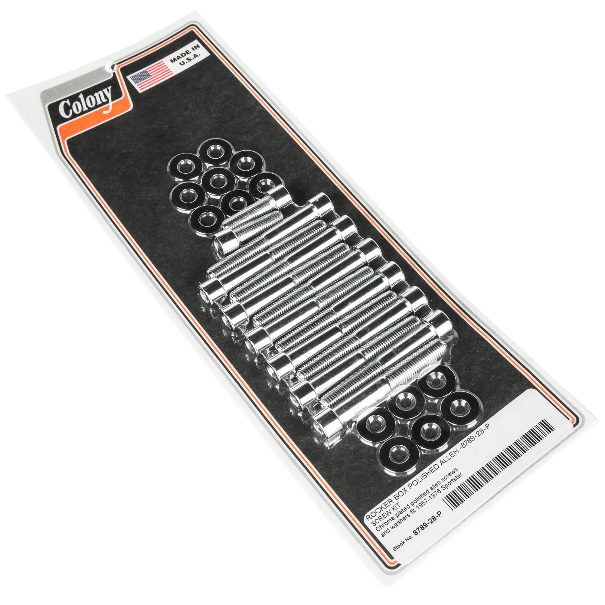 Colony #8789-28-P Rocker Box Smooth Chrome Allen Bolt Kit Harley Sportster 1957-76 1 Colony #8789-28-P Rocker Box Smooth Chrome Allen Bolt Kit Harley Sportster 1957-76