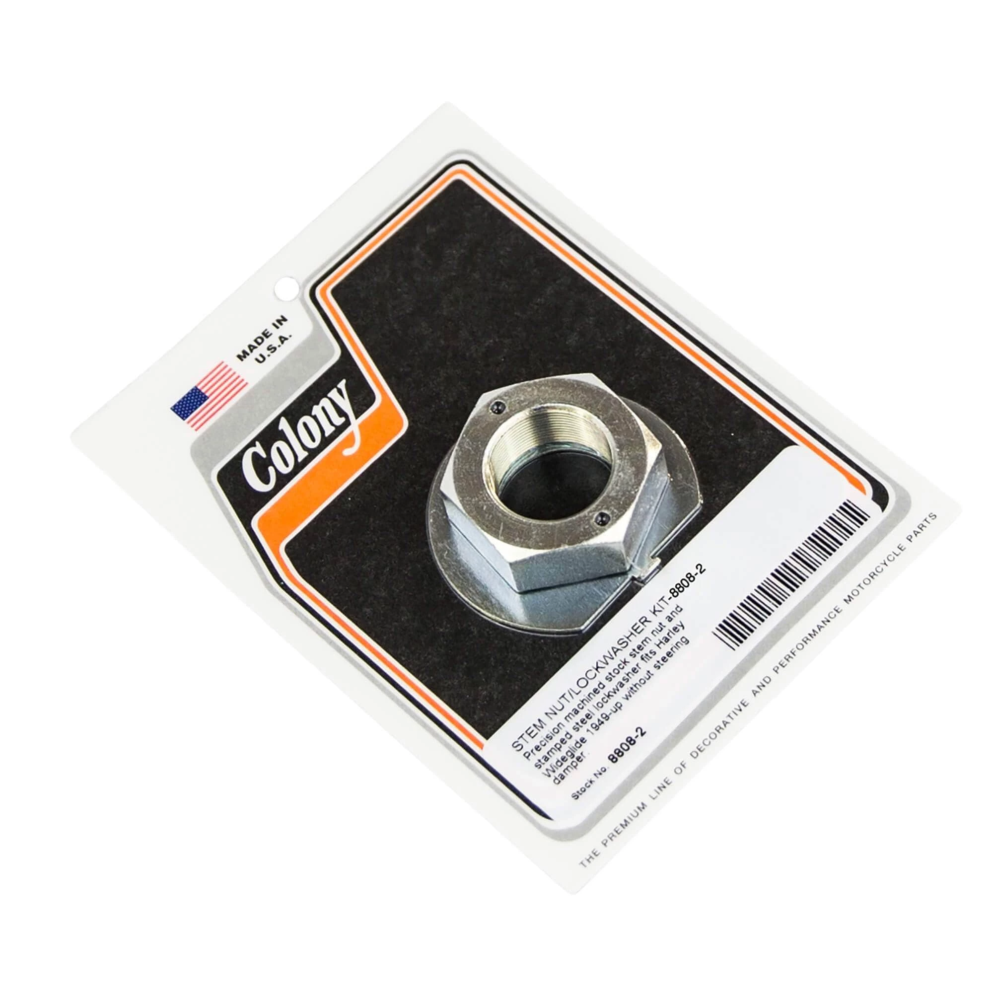 Colony #8808-2 Stem Nut / Lockwasher Kit Harley Wideglide 49-up 1 Colony #8808-2 Stem Nut / Lockwasher Kit Harley Wideglide 49-up