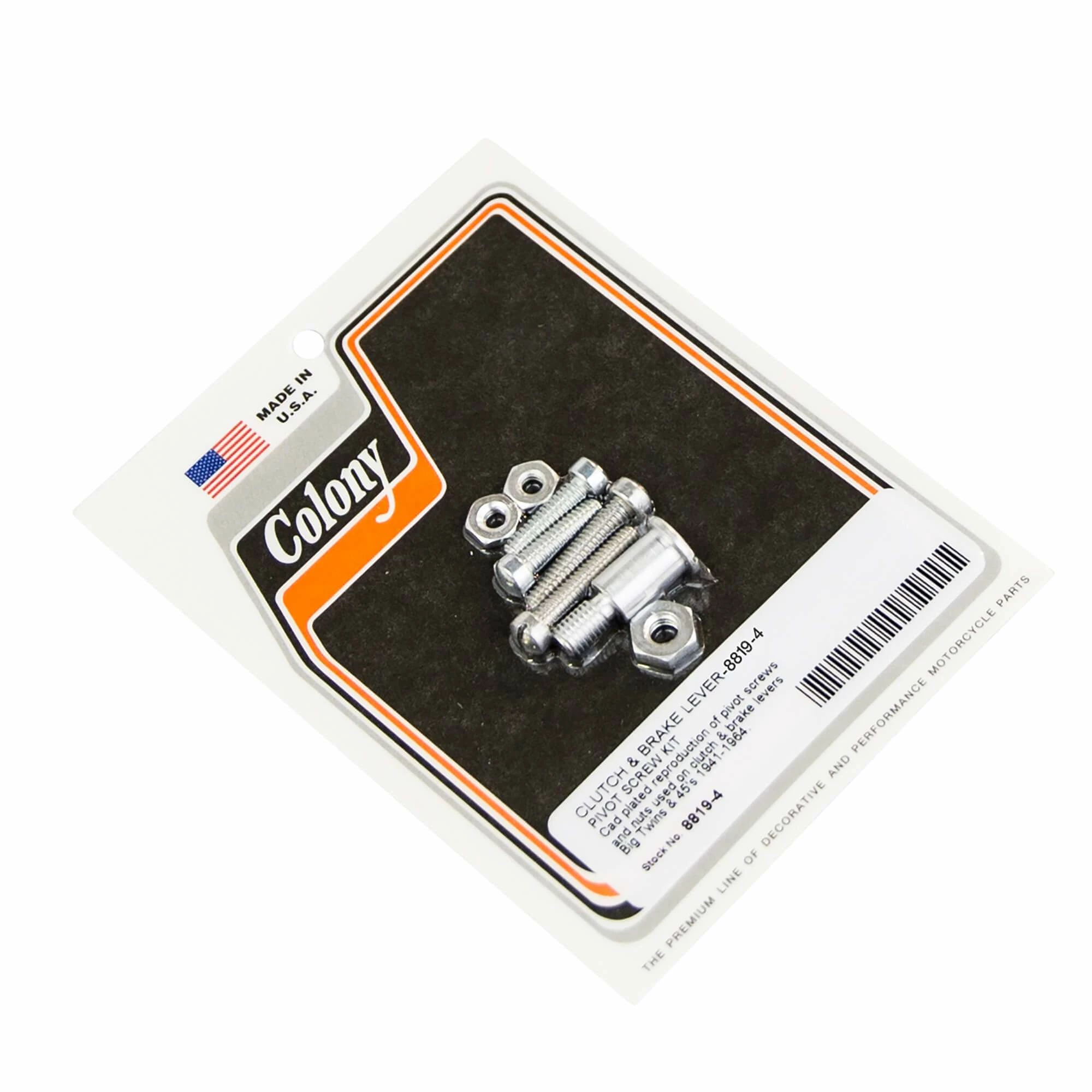 Colony #8819-4 Clutch & Brake Lever Pivot Screw Kit CAD Harley Big Twin 45s 41-64 1 Colony #8819-4 Clutch & Brake Lever Pivot Screw Kit CAD Harley Big Twin 45s 41-64