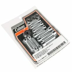 Colony #8908-15-P Transmission Side Cover Smooth Chrome Allen Screw Kit Harley 5 Speed FX FL 80-86