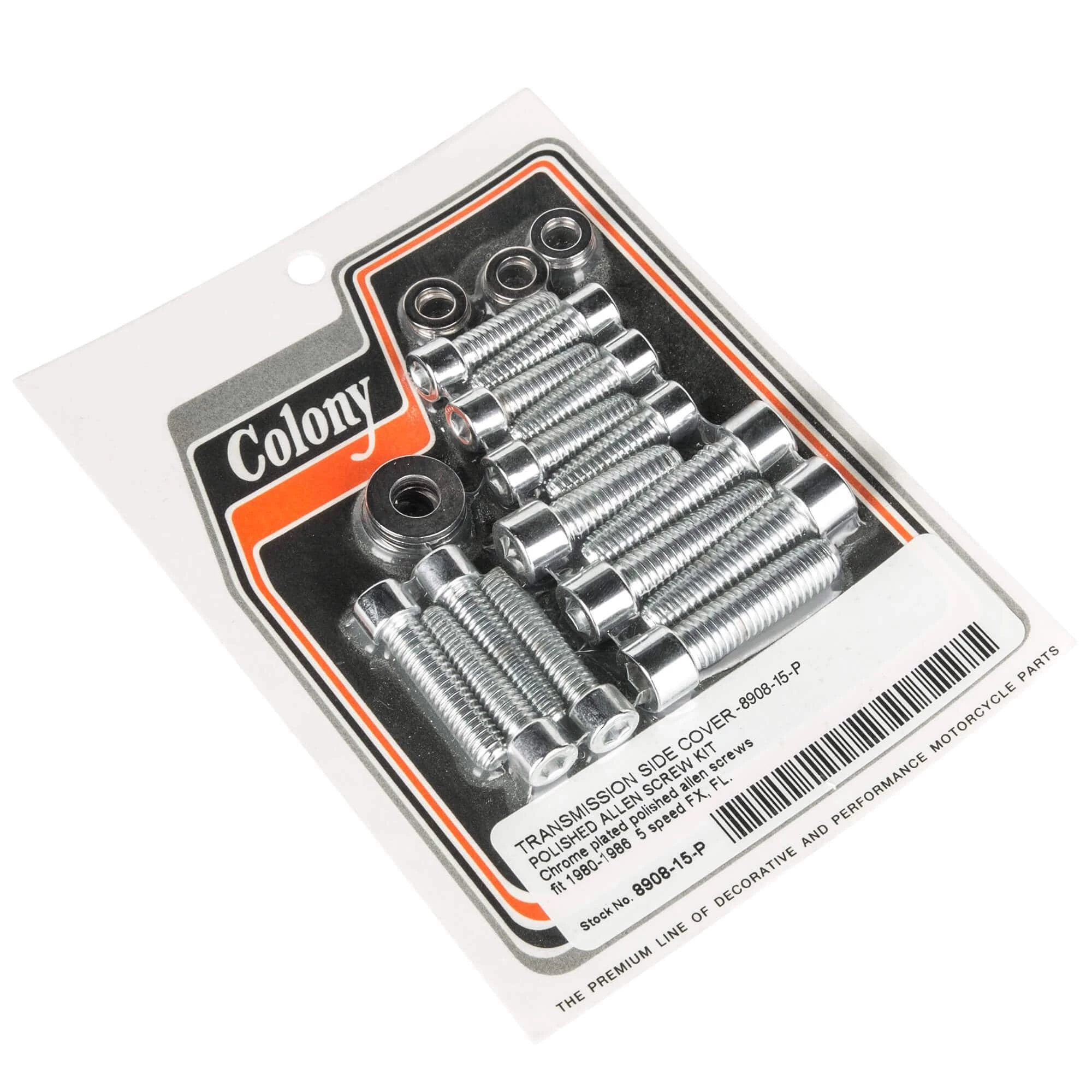 Colony #8908-15-P Transmission Side Cover Smooth Chrome Allen Screw Kit Harley 5 Speed FX FL 80-86 1 Colony #8908-15-P Transmission Side Cover Smooth Chrome Allen Screw Kit Harley 5 Speed FX FL 80-86