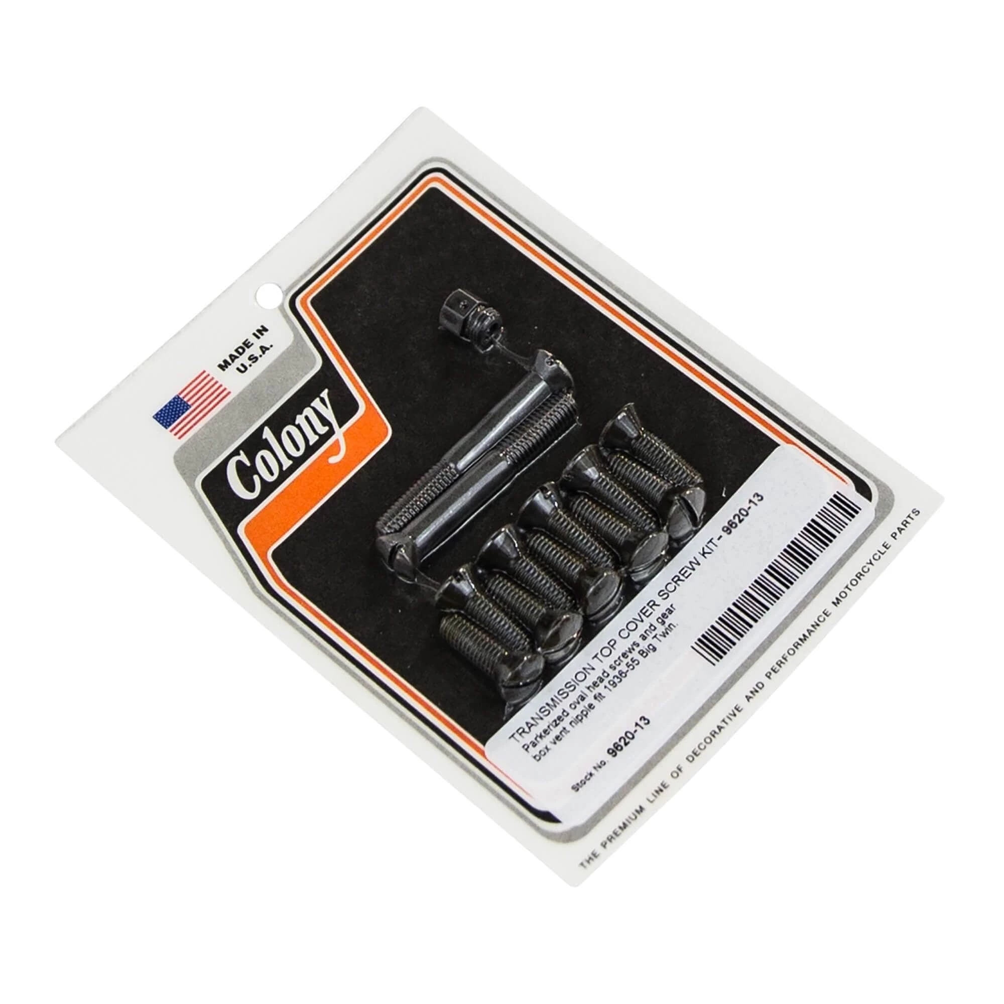 Colony #9620-13 Transmission Top Cover Screw Kit Parkerized Harley Big Twin 1936-55 1 Colony #9620-13 Transmission Top Cover Screw Kit Parkerized Harley Big Twin 1936-55