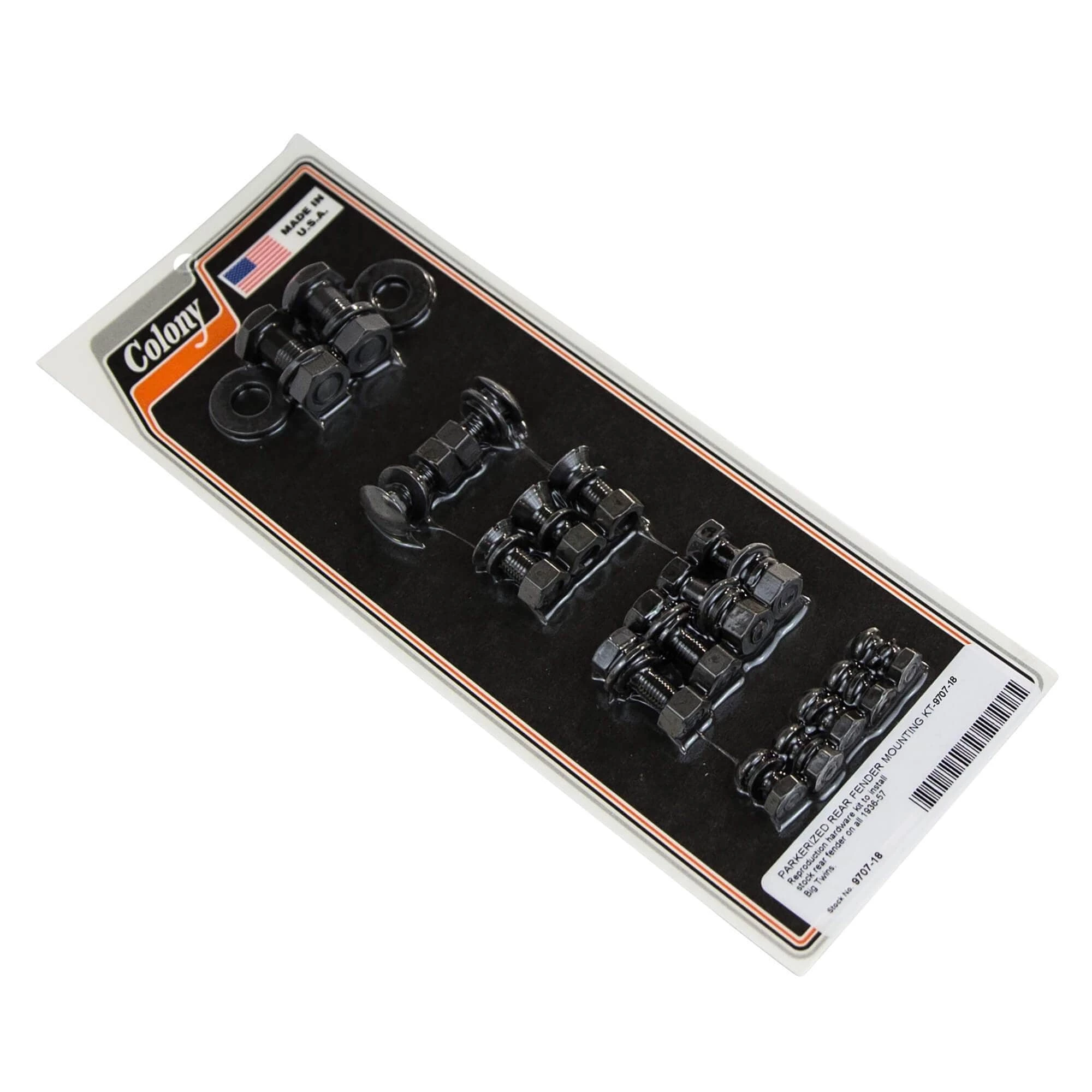 Colony #9707-18 Rear Fender Mounting Kit Parkerized Harley Big Twin 36-57 1 Colony #9707-18 Rear Fender Mounting Kit Parkerized Harley Big Twin 36-57