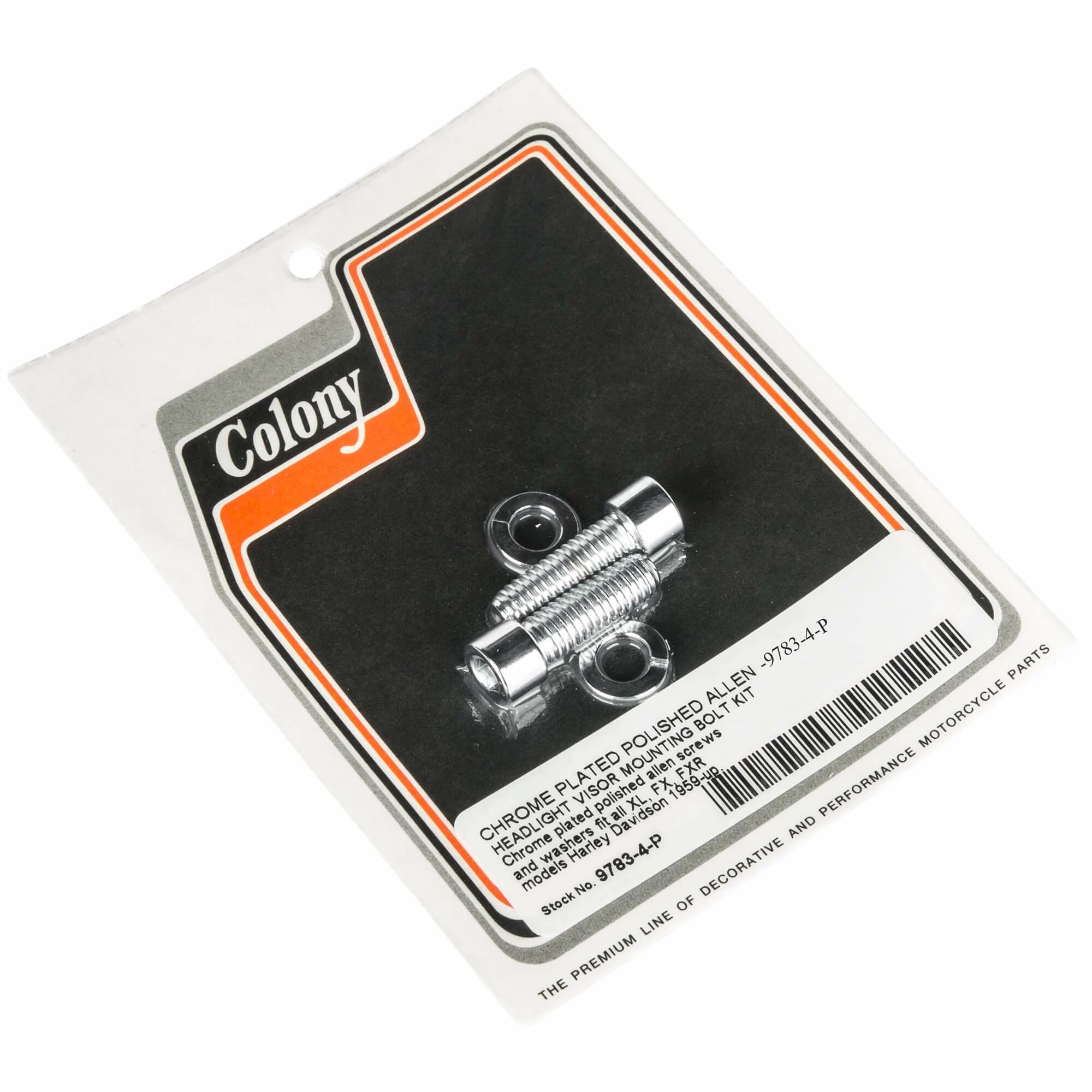Colony #9783-4-P Headlight Visor Mounting Bolt Kit Smooth Chrome Allen Harley XL FX FXR 1959-up 1 Colony #9783-4-P Headlight Visor Mounting Bolt Kit Smooth Chrome Allen Harley XL FX FXR 1959-up