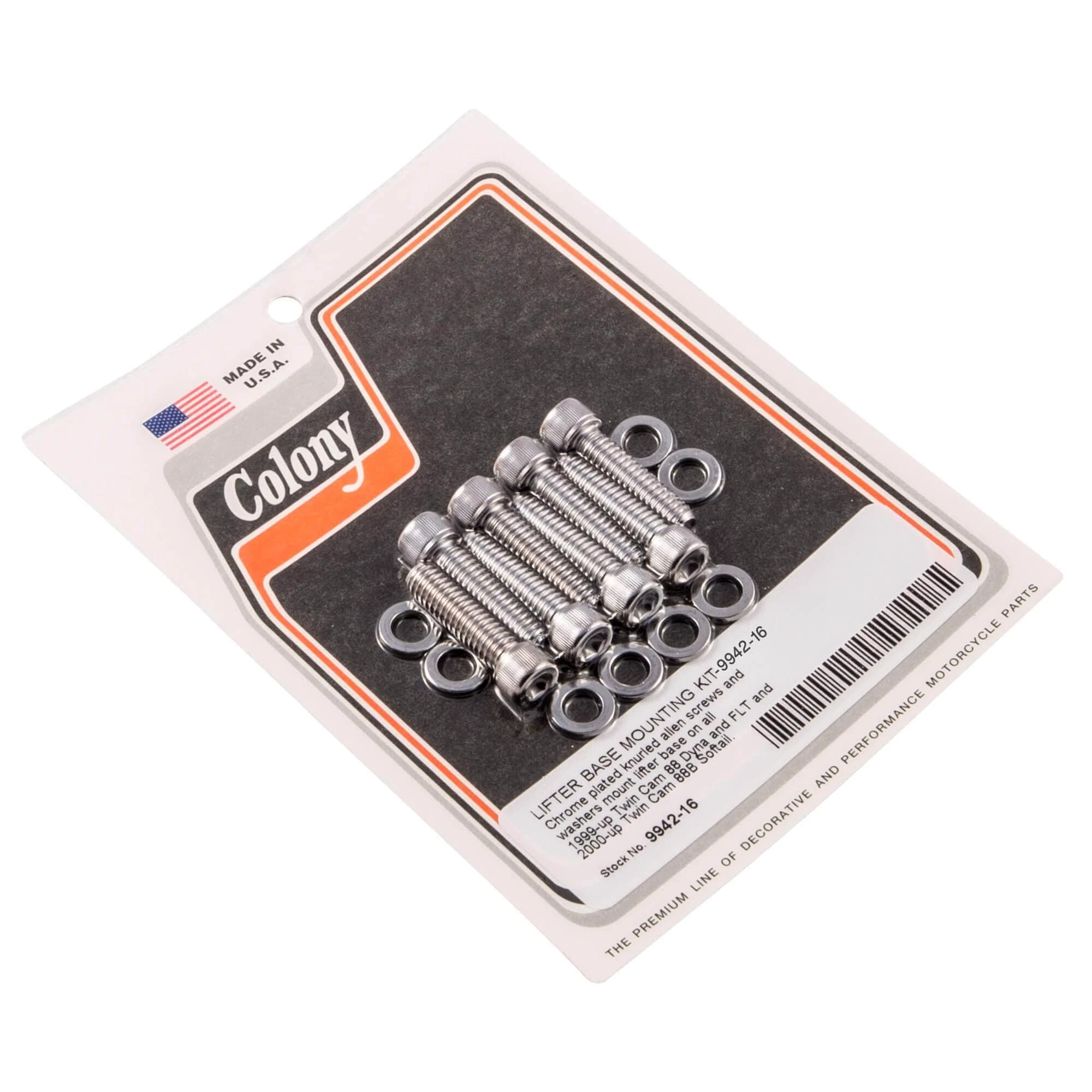 Colony #9942-16 Lifter Base Mounting Kit Chrome Allen Harley Twin Cam Dyna FLT Softail 1 Colony #9942-16 Lifter Base Mounting Kit Chrome Allen Harley Twin Cam Dyna FLT Softail