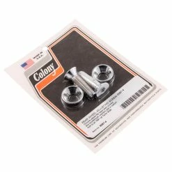 Colony #9987-4 Rear Wheel Adjusting Screw Chrome Flat Head Allen Harley Dyna Glide 91-up