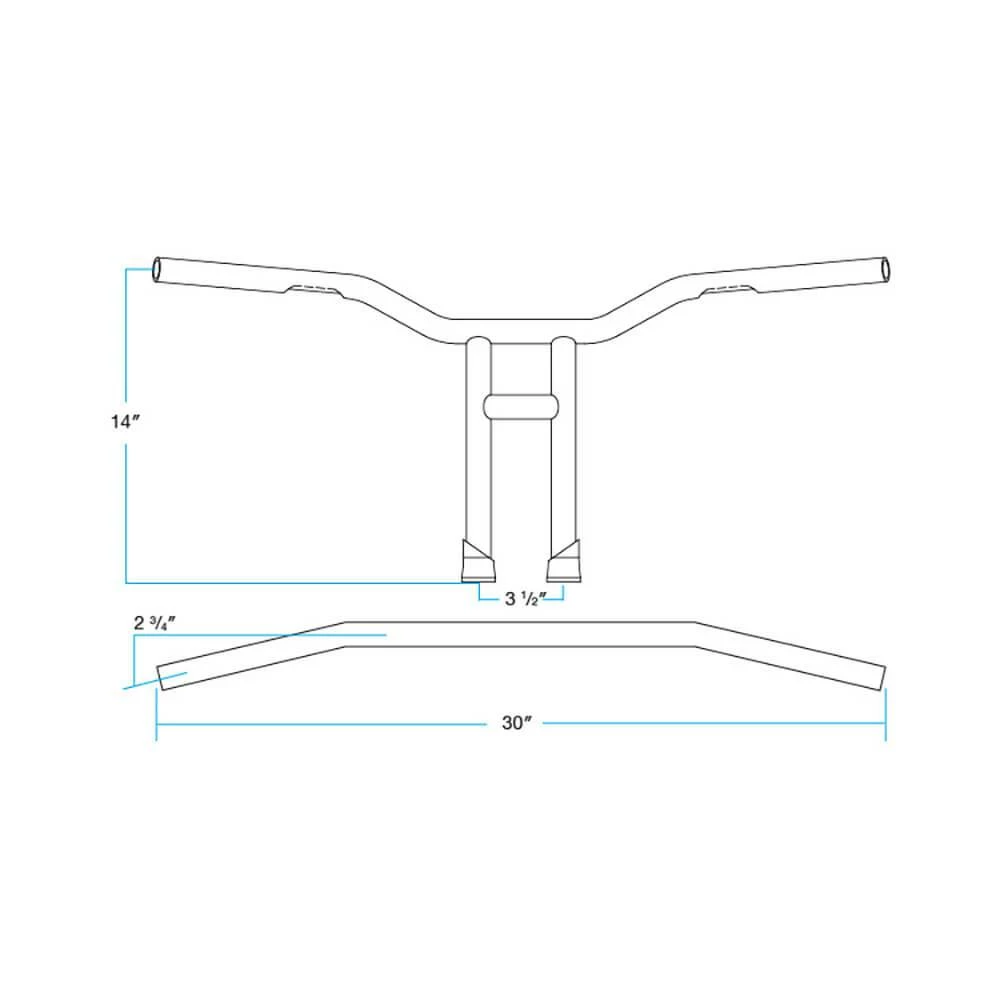 Biltwell Tyson Handlebars - 1 Inch - 14 Inch Rise - Black 3 Biltwell Tyson Handlebars - 1 Inch - 14 Inch Rise - Black - Image 3