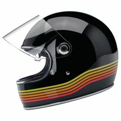 Biltwell Gringo S DOT/ECE Approved Full Face Helmet - Gloss Black Spectrum -Biltwell Shop biltwell gringo s 2020 gloss black spectrum 5