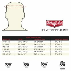 Biltwell Gringo S DOT/ECE Approved Full Face Helmet - Gloss Black Spectrum -Biltwell Shop biltwell helmet sizing chart 1 2