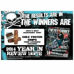 Lowbrow Customs Cole Foster Grips Black 1 Inch -Biltwell Shop cyclesourcegripsaward 4