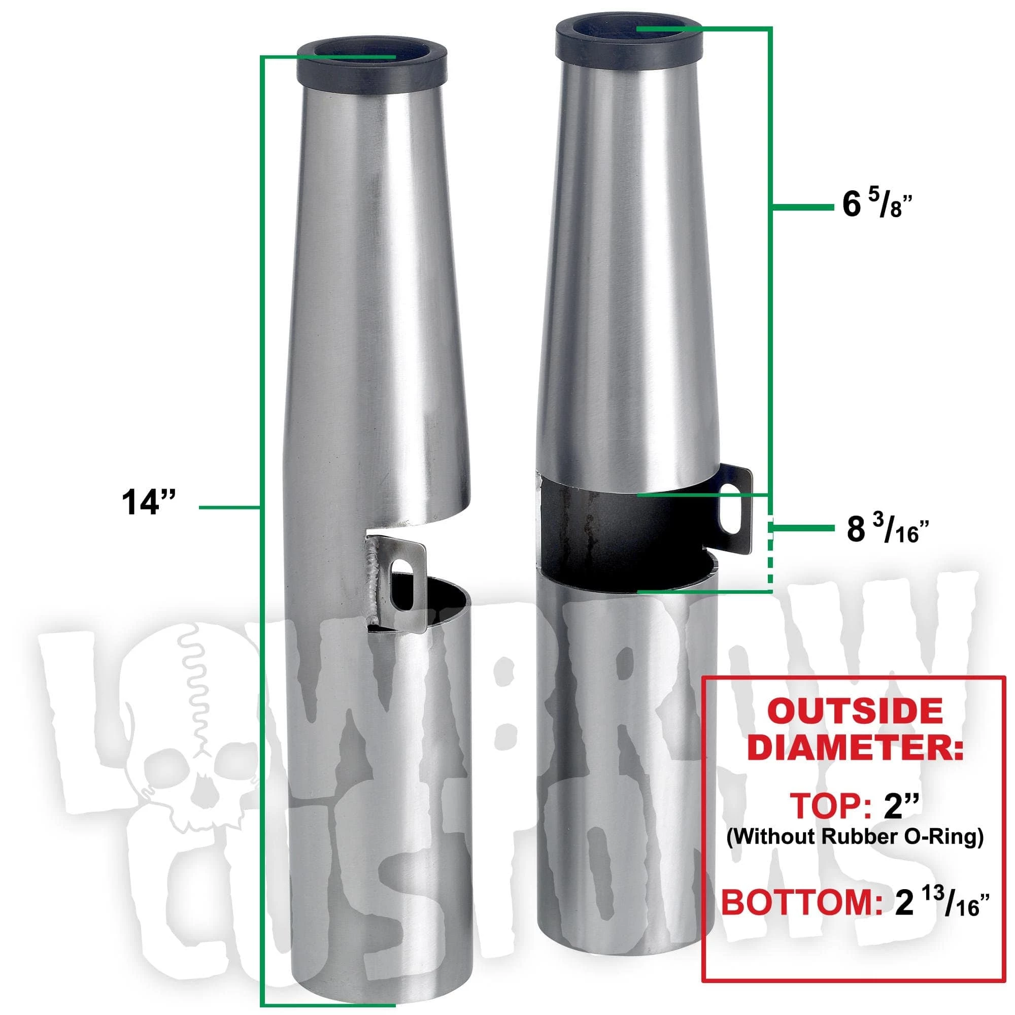 Lowbrow Customs 39mm Fork Shrouds - Raw Steel - Harley-Davidson Sportsters 3 Lowbrow Customs 39mm Fork Shrouds - Raw Steel - Harley-Davidson Sportsters - Image 3