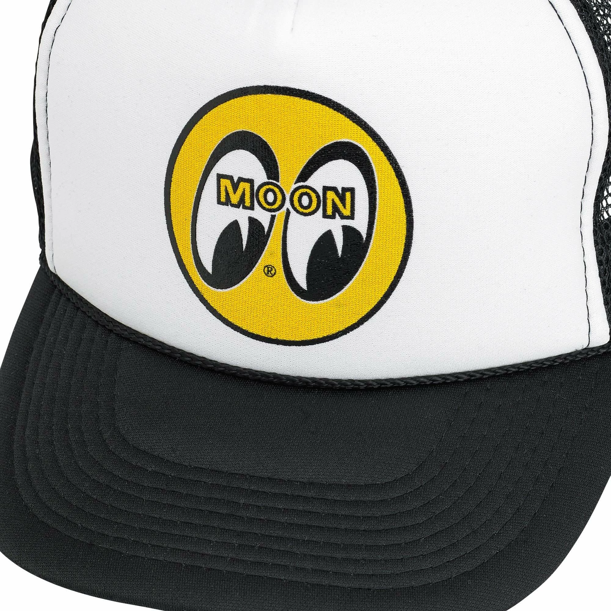 Mooneyes Moon Logo Trucker Hat- Black & White 2 Mooneyes Moon Logo Trucker Hat- Black & White - Image 2