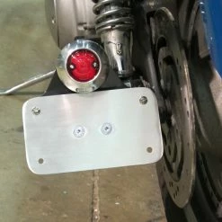 Cycle Standard Model A Tail Light Mounting Bracket - Horizontal License Plate -Biltwell Shop large 3954 003954 lowbrow customs model a tail light mounting bracket horizontal license plate installed 7