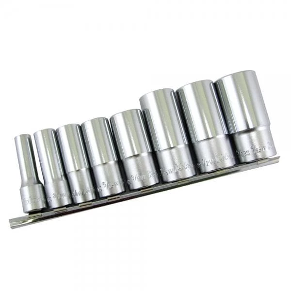 British Standard Whitworth 8 Pc 12-pt Deep Well Socket Set Koken 3/8" Drive 1 British Standard Whitworth 8 Pc 12-pt Deep Well Socket Set Koken 3/8" Drive