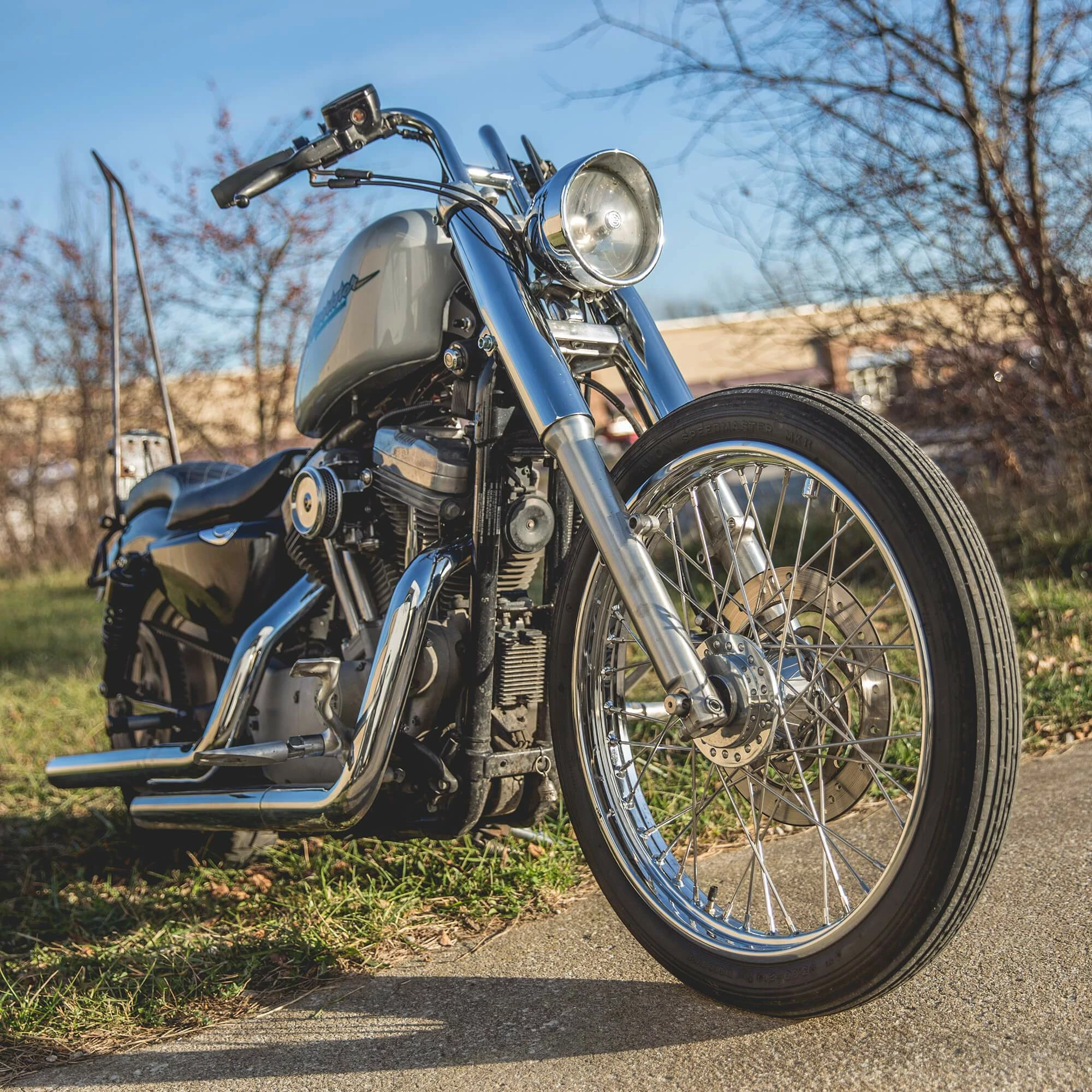 Lowbrow Customs 39mm Fork Shrouds - Raw Steel - Harley-Davidson Sportsters 11 Lowbrow Customs 39mm Fork Shrouds - Raw Steel - Harley-Davidson Sportsters - Image 11