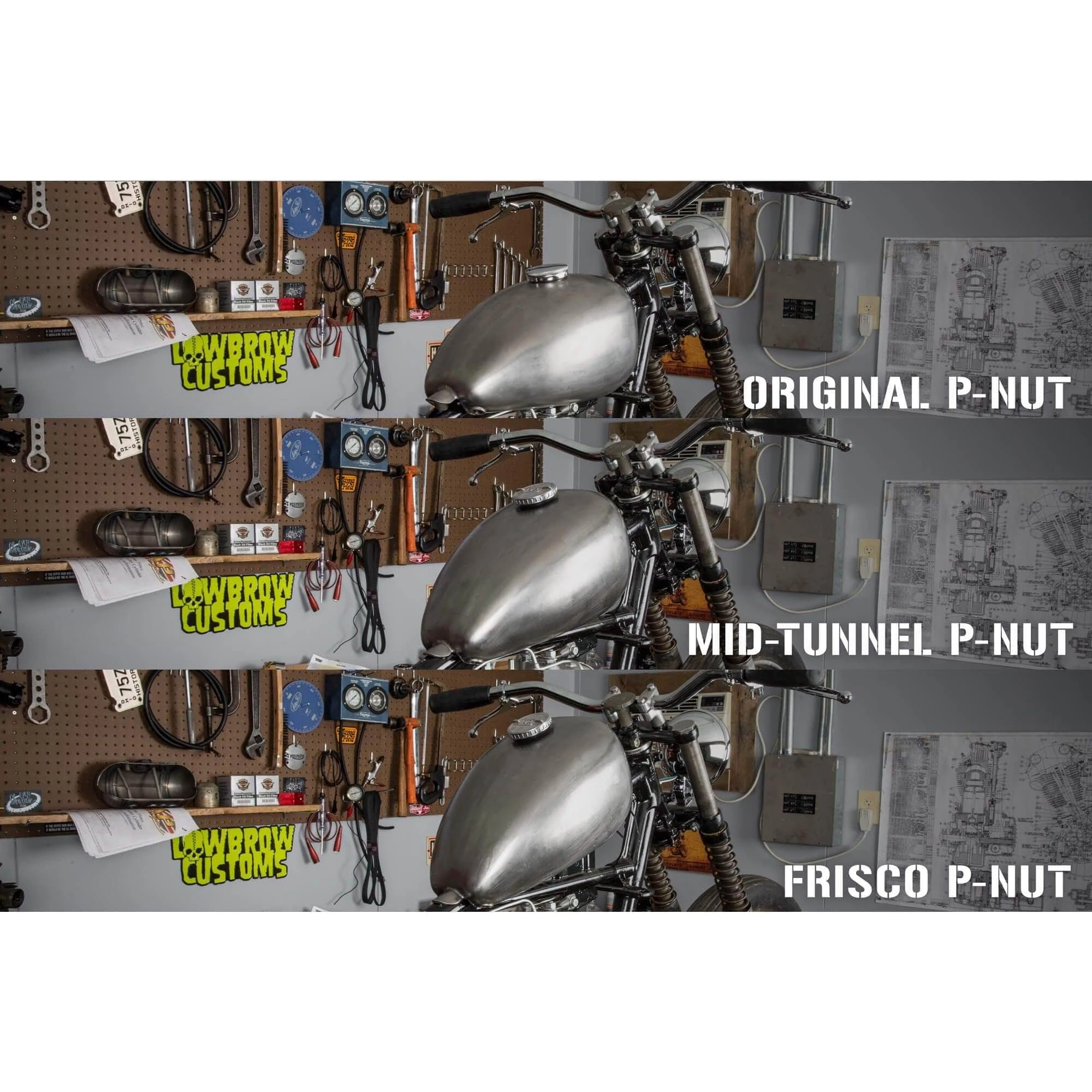 Lowbrow Customs Original P-Nut Tank Deep Tunnel Gas Tank 1.8 Gallon 11 Lowbrow Customs Original P-Nut Tank Deep Tunnel Gas Tank 1.8 Gallon - Image 11