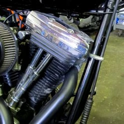 Lowbrow Customs Clutch / Brake Cable Clamp - Black - For 1-1/8 Inch Frame Tubing -Biltwell Shop lowbrow customs cable guide mounted p1 9